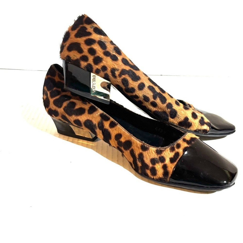 Prada ponytail pumps  brown animal print Women's Shoes with Black Accents - Picture 4 of 12